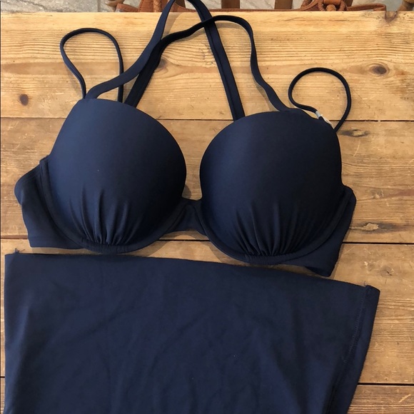 Aerie Swim New Navy Blue Aerie High Waisted Bikini Set Poshmark